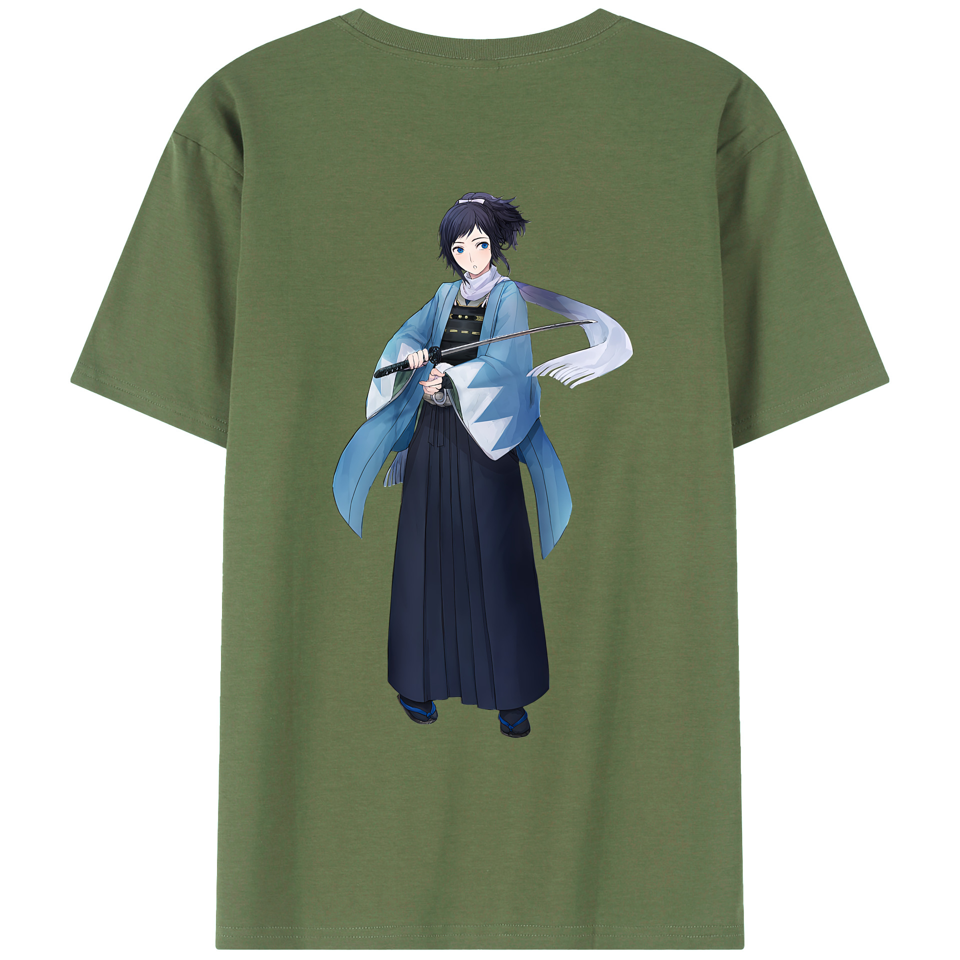 （画像用） 刀剣乱舞 Touken Ranbu 綿100％ メンズ半袖Tシャツ（バックプリント） 通気性